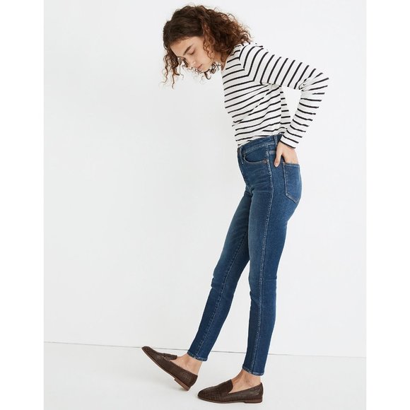 Madewell Size 25 10" High-Rise Skinny Jeans in Winston Wash High Rise AL652 New - Picture 5 of 14